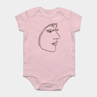 Vintage Girl Face Baby Bodysuit